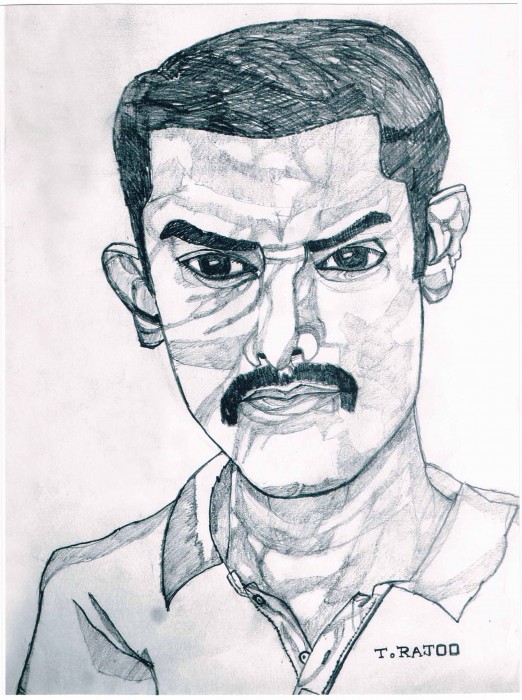 Sketch Of Bollywood Actor Aamir Khan - DesiPainters.com