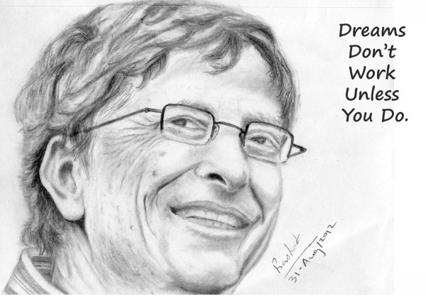 Sketch Of Great Businessman Bill Gate