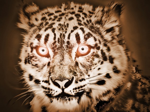 Digital Sketch Of Leopard - DesiPainters.com