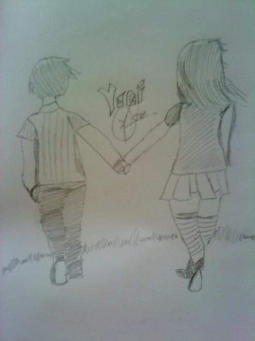 Pencil Sketch Of A Couple By Yogi