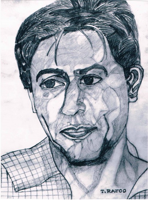 Charcoal Sketch Of Actor Shahrukh Khan - DesiPainters.com