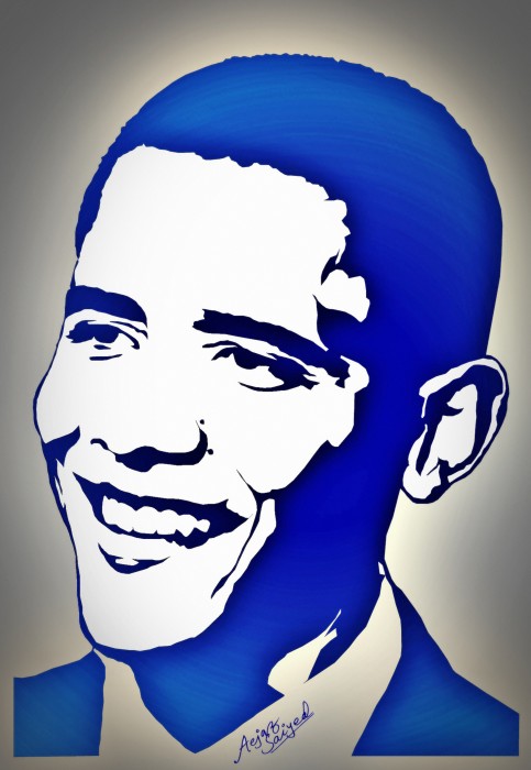 Digital Painting Of Barack Obama - DesiPainters.com