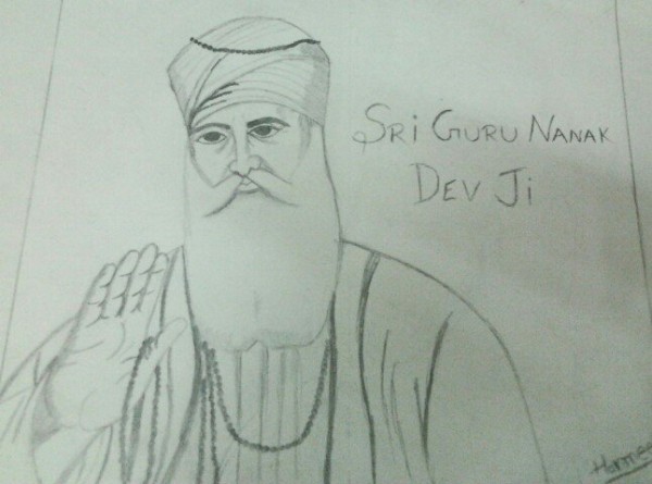 Pencil Sketch Of Shri Guru Nanak Dev Ji