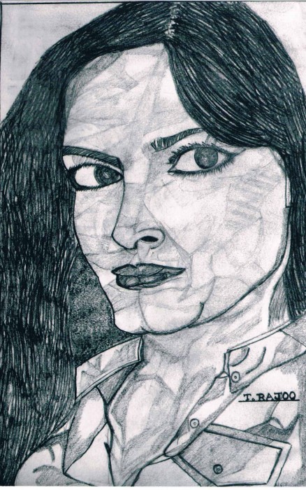 Pencil Sketch Of A Girl By T.Rajoo - DesiPainters.com