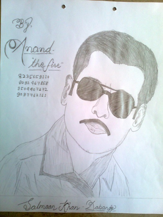Pencil Sketch Of Salmaan Khan - DesiPainters.com