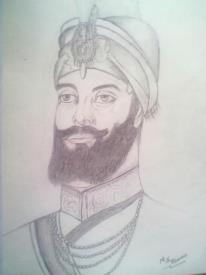 Sketch Of Shri Guru Gobind Singh Ji - DesiPainters.com