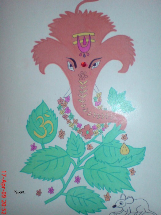Watercolor Painting Of Ganesh Ji - DesiPainters.com