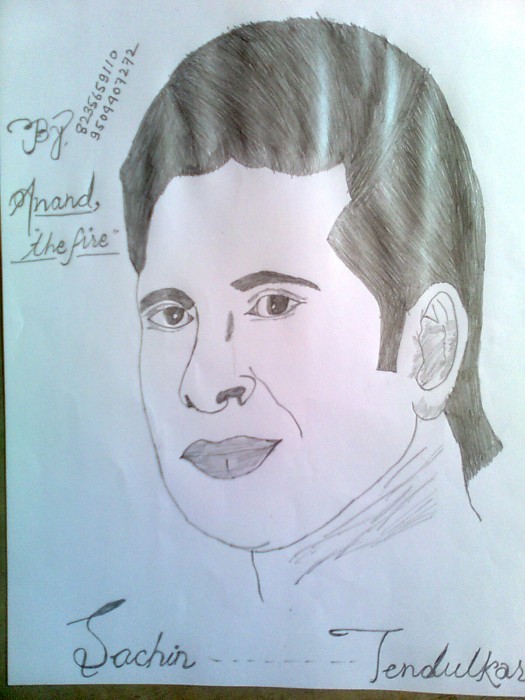 Sketch Of Cricketer Sachin Tendulkar