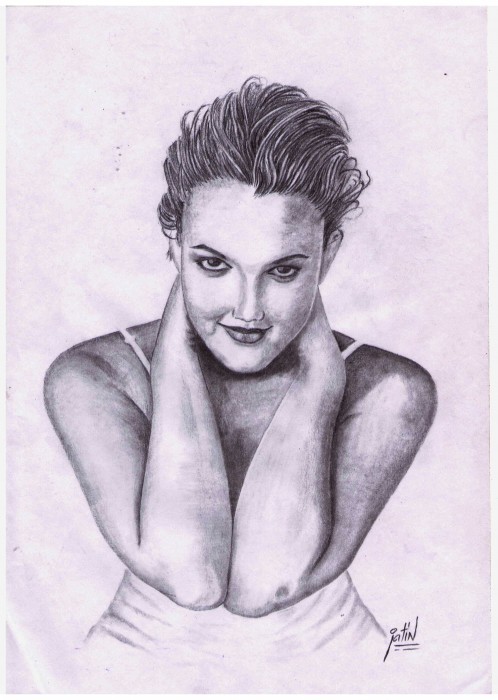 Sketch Of Hollywood Actress Drew Barrymore