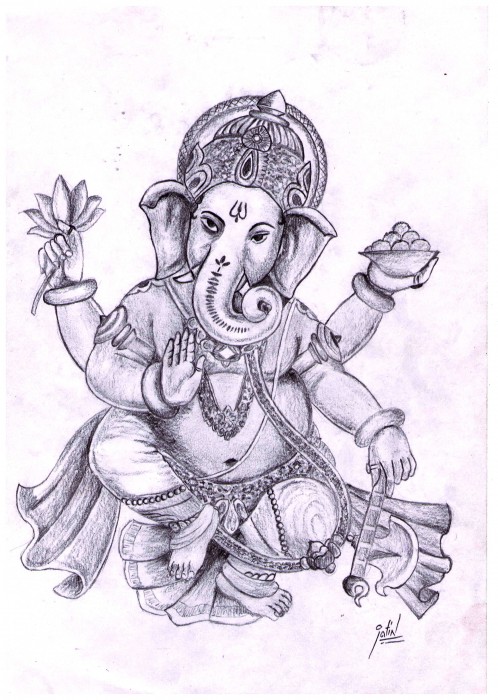 Pencil Sketch Of Lord Ganesha