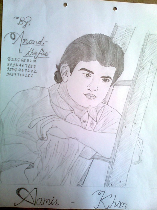 Sketch Of Actor Aamir khan - DesiPainters.com