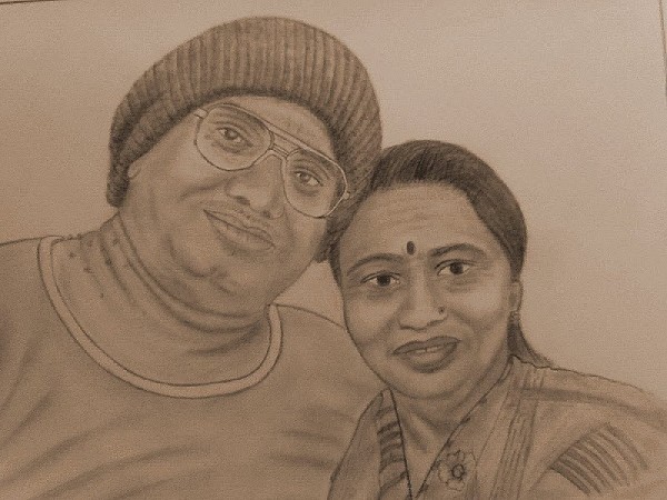 Pencil Sketch Of Dear Parents