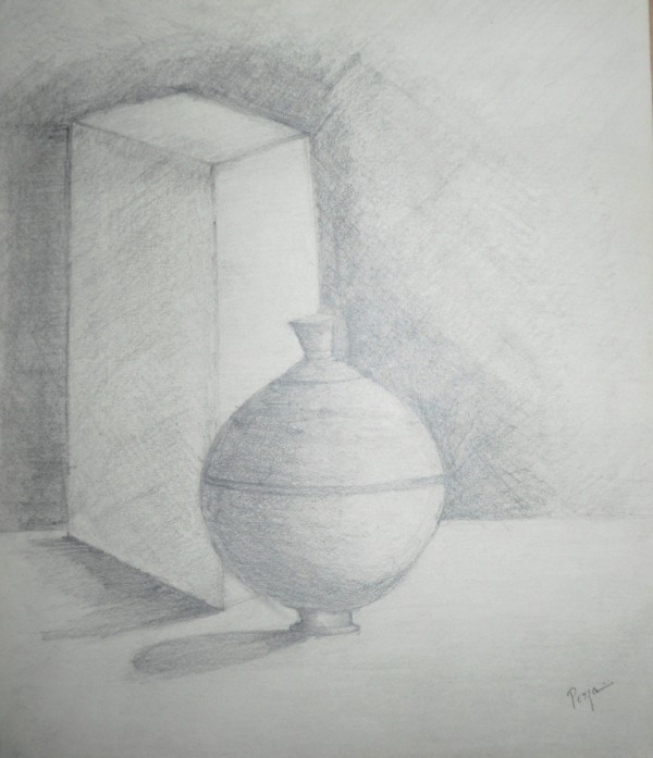 Pencil Sketch Of A Pot - DesiPainters.com