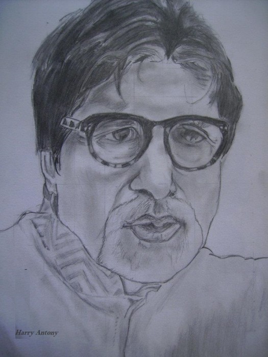 Sketch Of Actor Amitabh Bachchan - DesiPainters.com