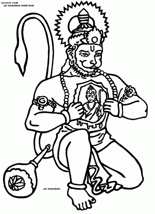 Sketch Of Shri Hanuman Ji