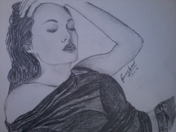 Sketch Of Actress Angelina Jolie - DesiPainters.com