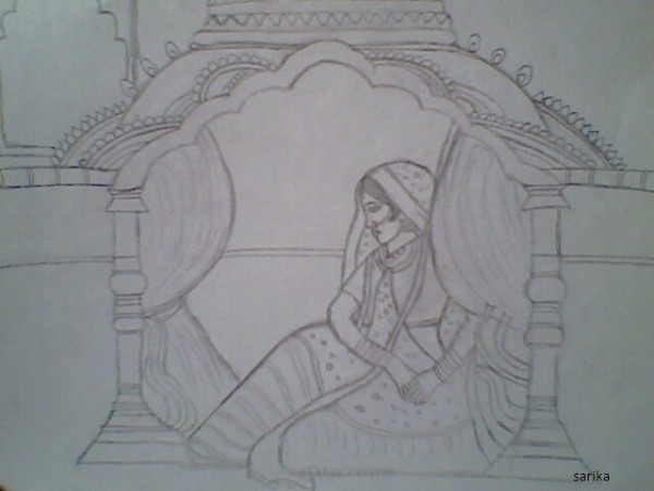 Pencil Sketch Of A Queen - DesiPainters.com