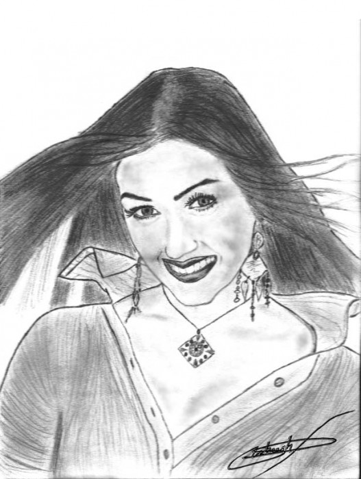 Pencil Sketch Of A Beautiful Girl - DesiPainters.com