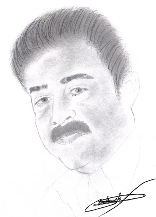 Sketch Of Malayalam Actor Mohanlal - DesiPainters.com