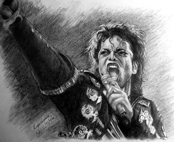 Pencil Sketch Of Singer Michael Jackson - DesiPainters.com