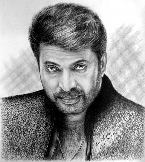 Sketch Of Malayalam Actor Mammootty - DesiPainters.com