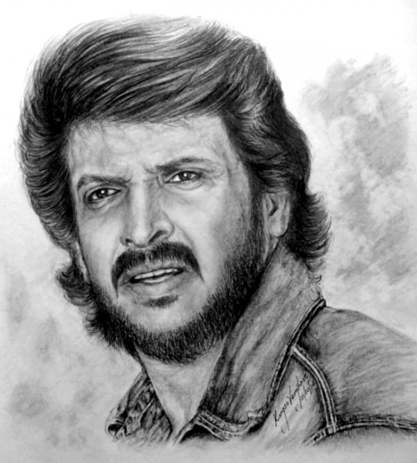 Pencil Sketch Of Kannada Actor Upendra