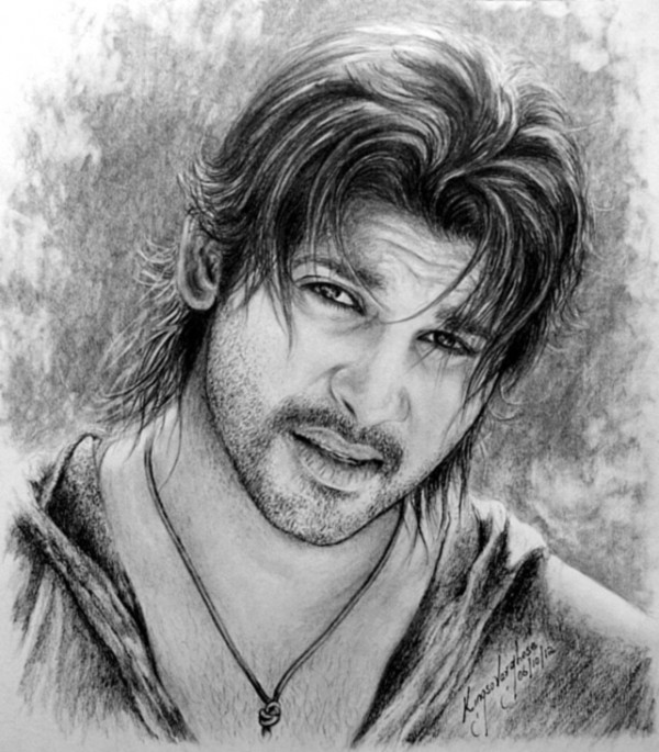 Sketch Of Telugu Actor Allu Arjun - DesiPainters.com