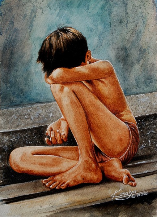 Painting Of A Sad Boy