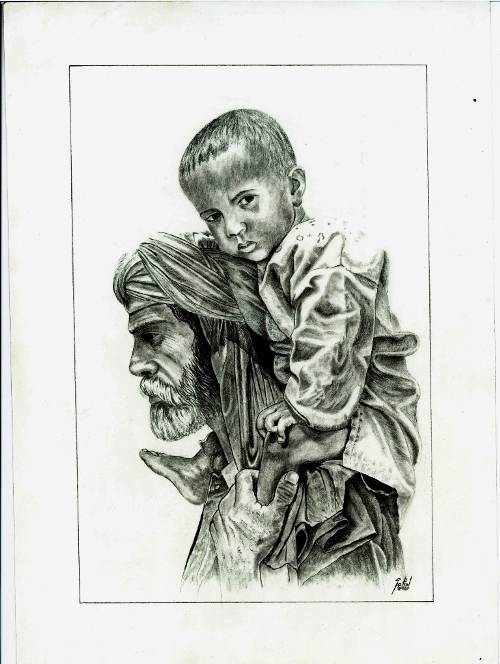 Sketch Of A Loving Father - DesiPainters.com