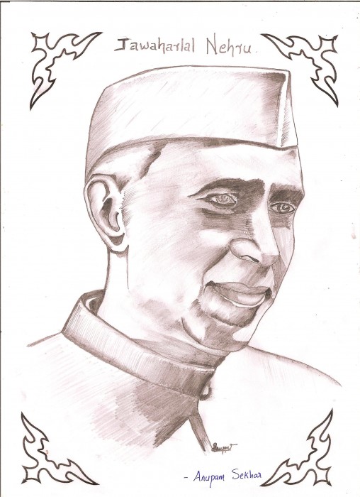 Sketch Of Pandit Jawaharlal Nehru