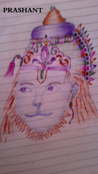 Painting Of Hanuman Ji - DesiPainters.com