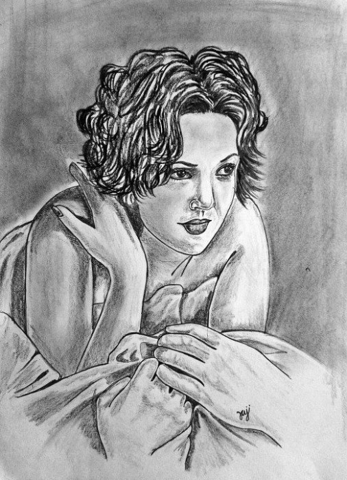 Sketch Of Actress Drew Barrymore - DesiPainters.com