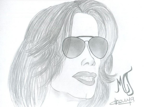 Sketch Of Hollywood Pop Star Michael Jackson - DesiPainters.com