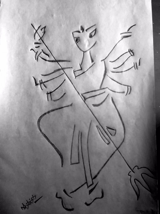 Sketch Of Kali Mata