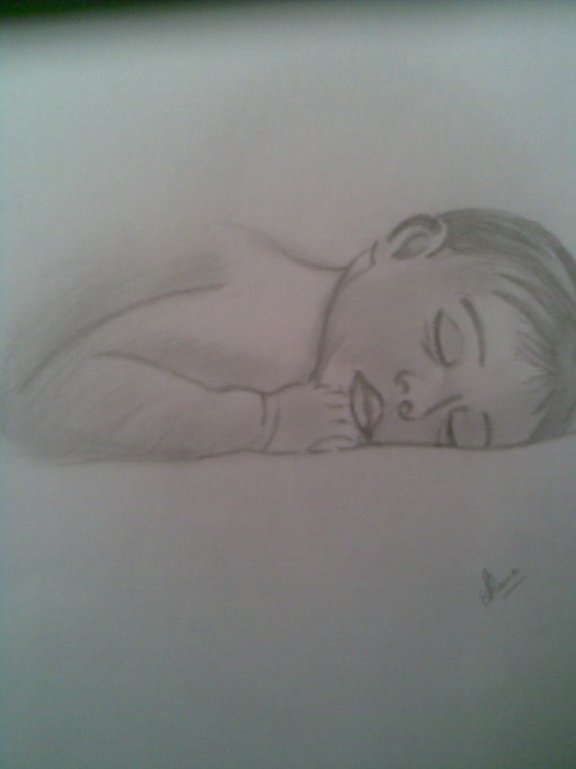 Sketch Of A Sleeping Child - DesiPainters.com