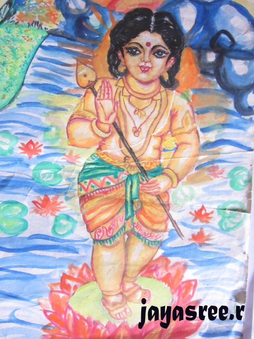 Watercolor Painting Of Lord Murugan