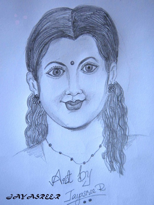 Pencil Sketch Of A Decent Girl - DesiPainters.com