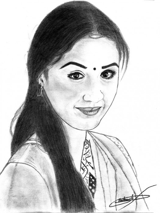 Pencil Sketch Of Actress Malika Kapoor