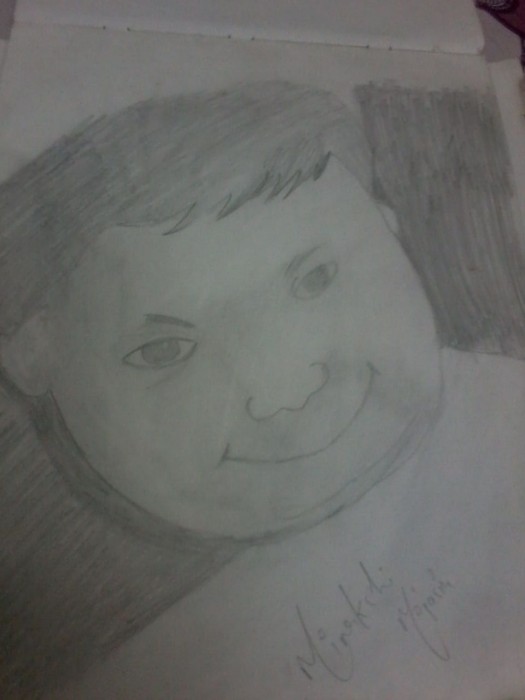 Sketch Of A Smiling Child - DesiPainters.com