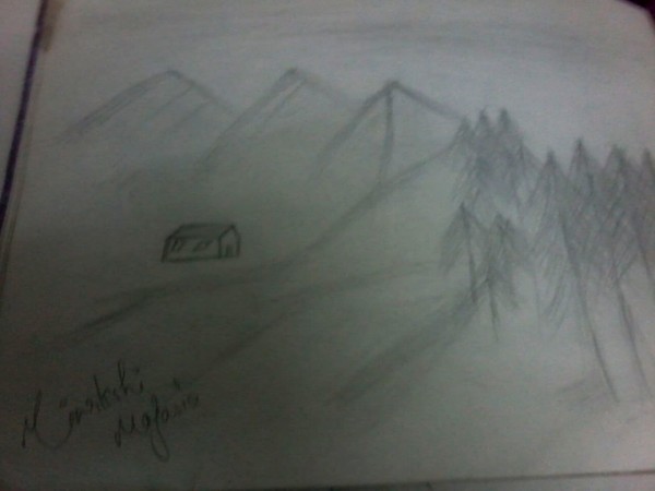 Pencil Sketch Of A Scenery