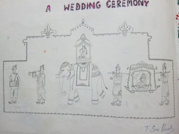 Pencil Sketch Of A Wedding Ceremony - DesiPainters.com