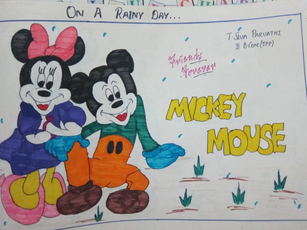 Painting Of Mickey Mouse and Minnie - DesiPainters.com