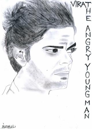 Pencil Sketch Of Cricketer Virat Kohli