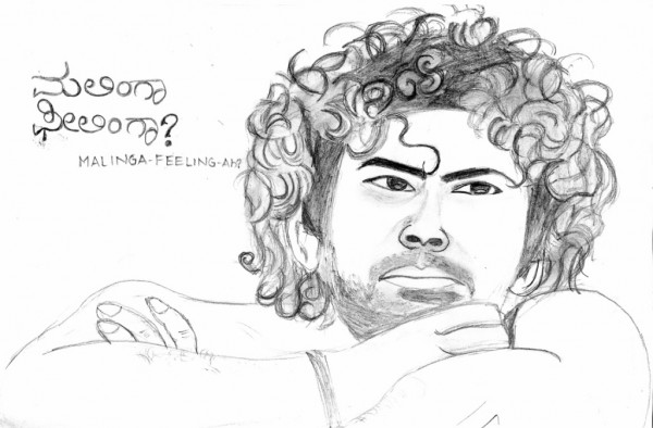 Sketch Of Sri Lankan Cricketer Malinga - DesiPainters.com