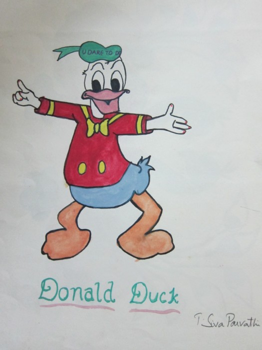 Painting Of Cartoon Character Donald Duck