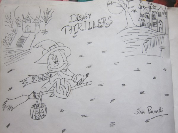 Pencil Sketch of Minnie Mouse - DesiPainters.com