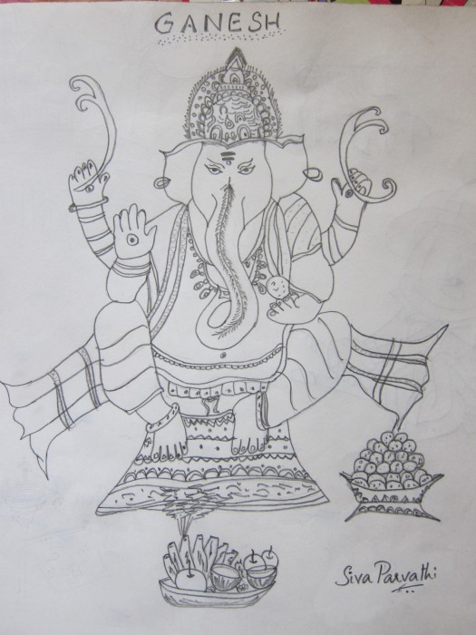 Pencil Sketch Of Ganesh Ji