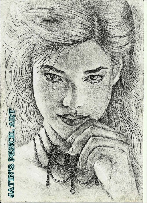 Sketch Of A Beautiful Girl - DesiPainters.com