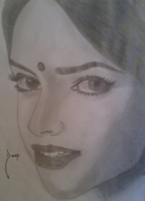 Sketch Of Indian Actress Deepika Padukone