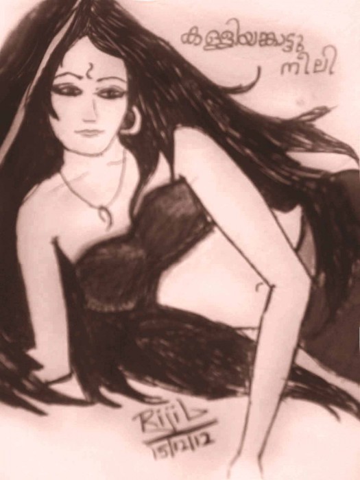 Sketch Of Kalliyankkatu Neeli - DesiPainters.com